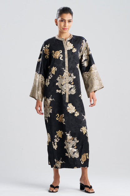 Natori Buy Imperial Dragon Jacquard Zip Caftan in Black Online
