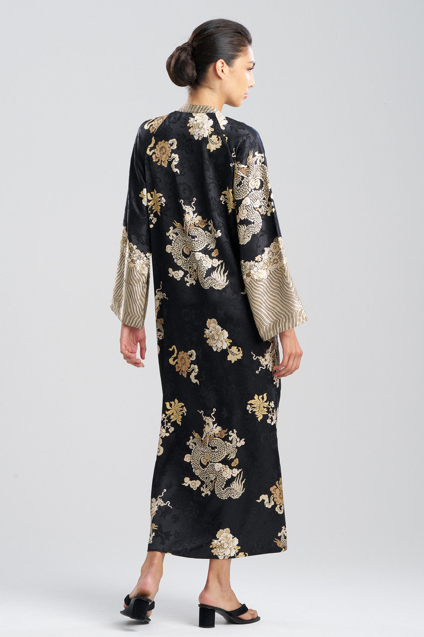 Natori Buy Imperial Dragon Jacquard Zip Caftan in Black Online