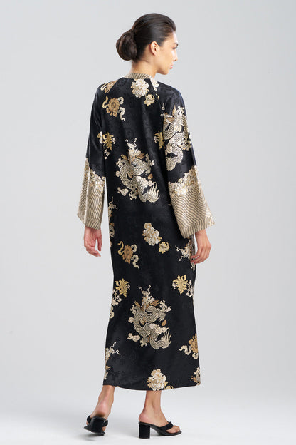 Natori Buy Imperial Dragon Jacquard Zip Caftan in Black Online