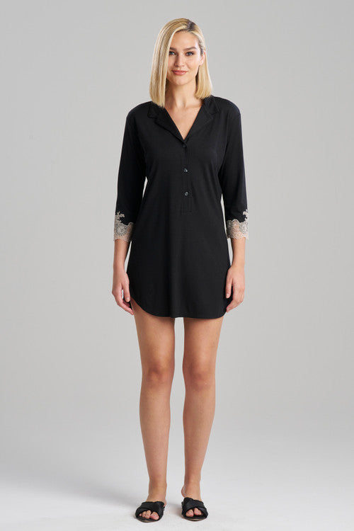 Natori Buy Luxe Shangri-La TENCEL™ Sleepshirt in Black/Cocoon Online