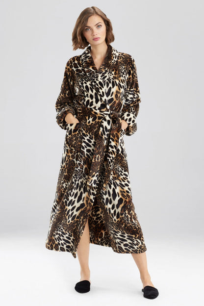 Natori Buy Plush Leopard Robe in Chestnut Online