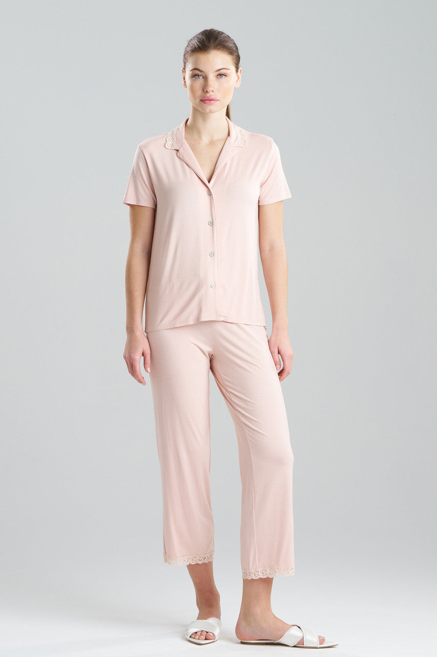 Natori Buy Feathers Essentials Lenzing™ Ecovero™ Viscose Lace Applique Trim PJ in Cameo Rose Online