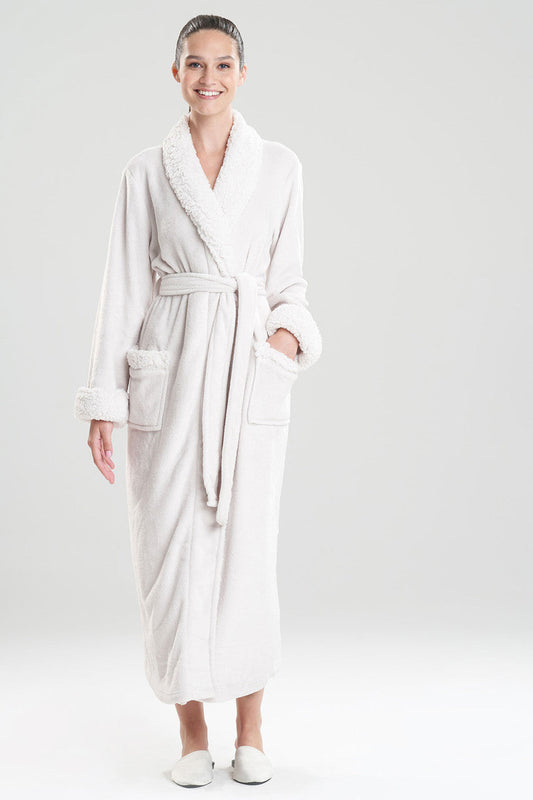 Natori Buy Plush Sherpa Robe in Bone Online