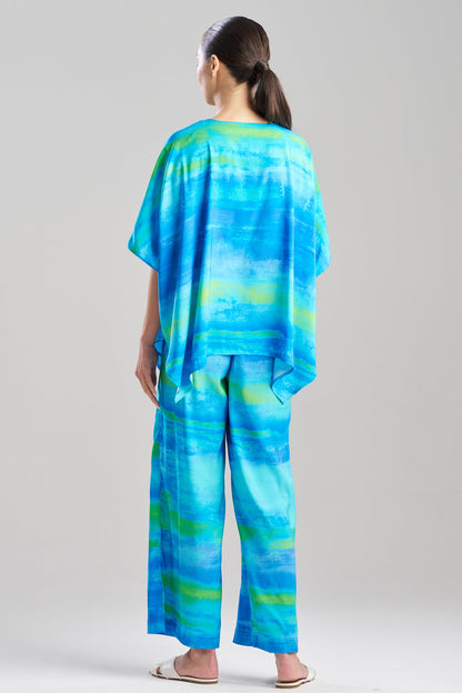 Natori Aurora Printed Satin Caftan Top