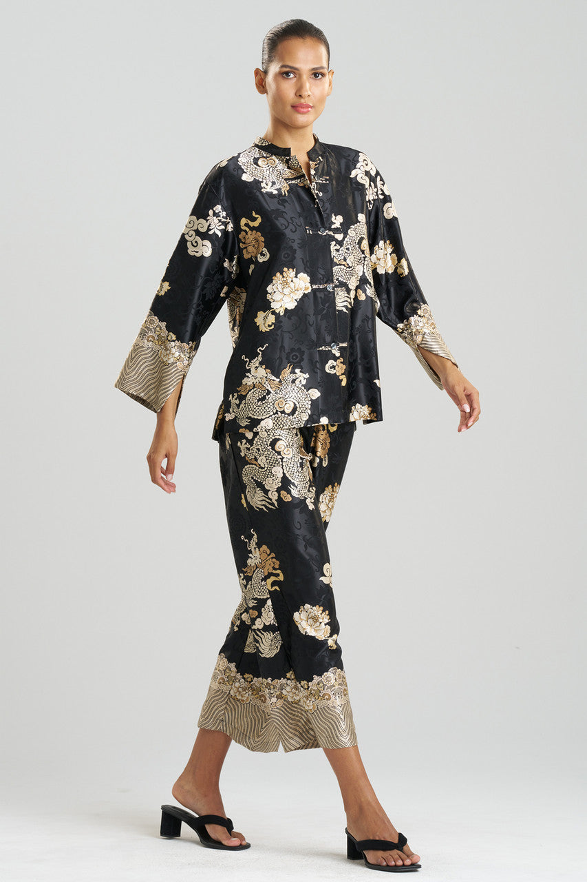 Natori Buy Imperial Dragon Jacquard Mandarin PJ in Black Online