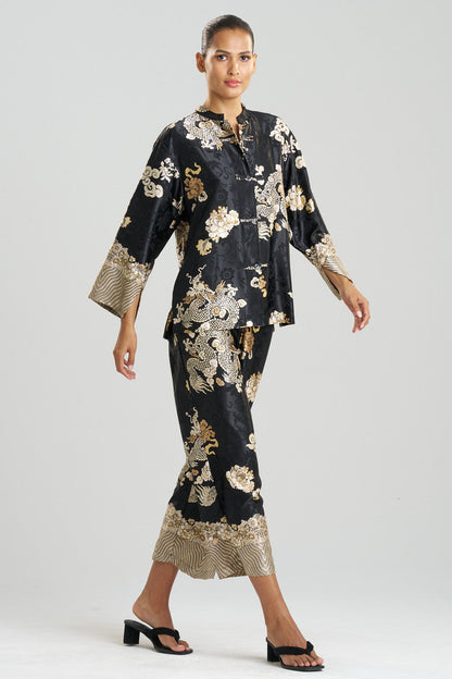 Natori Buy Imperial Dragon Jacquard Mandarin PJ in Black Online