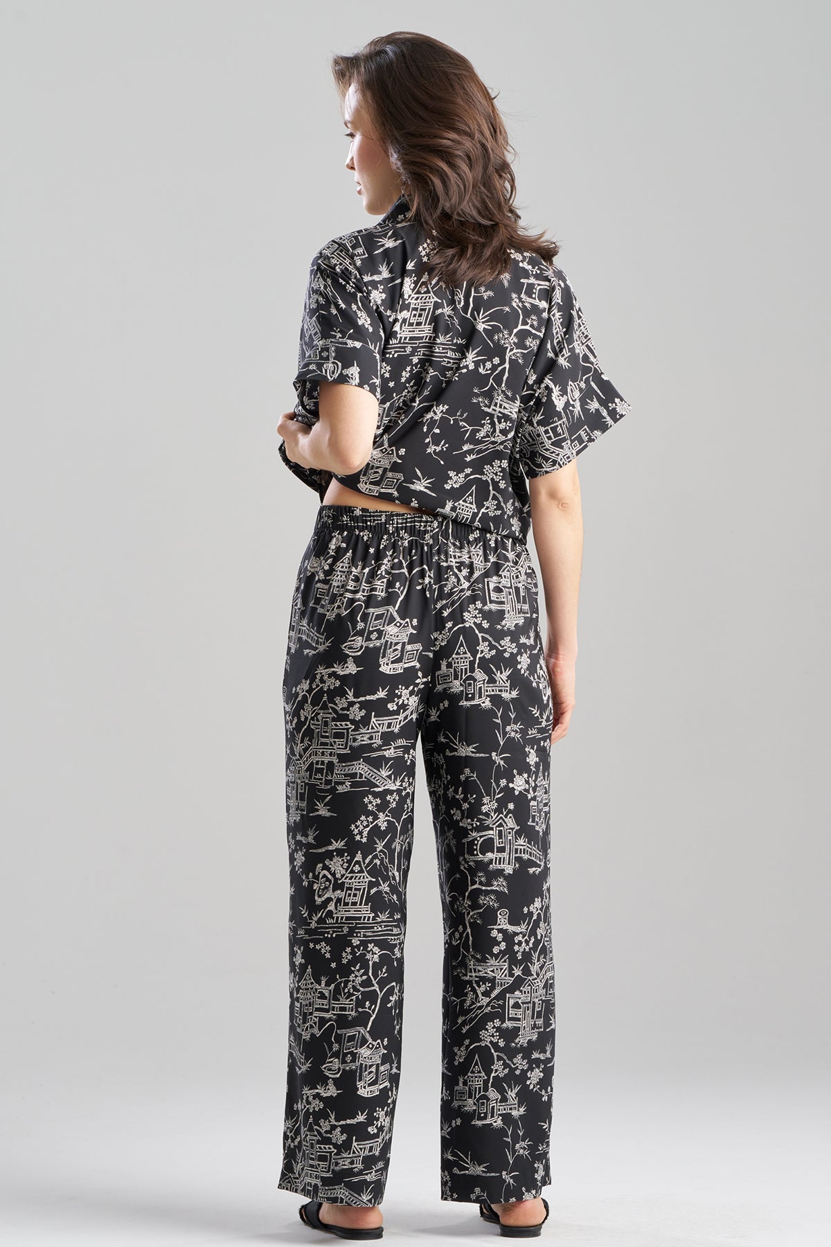 Natori Toile Printed Satin Pants