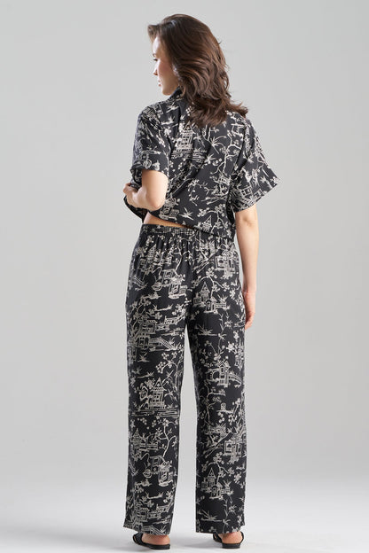 Natori Toile Printed Satin Pants