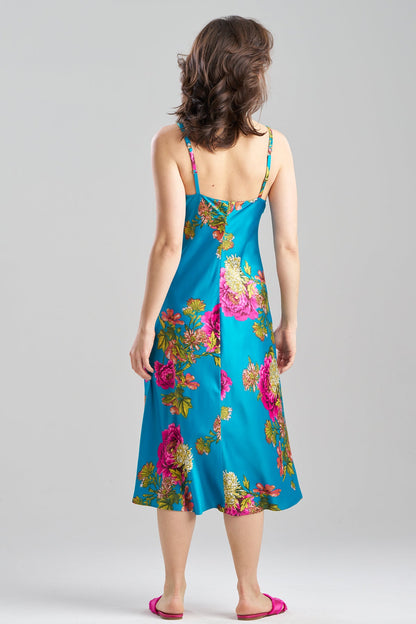 Natori Crysanthe Printed Satin Slip Dress