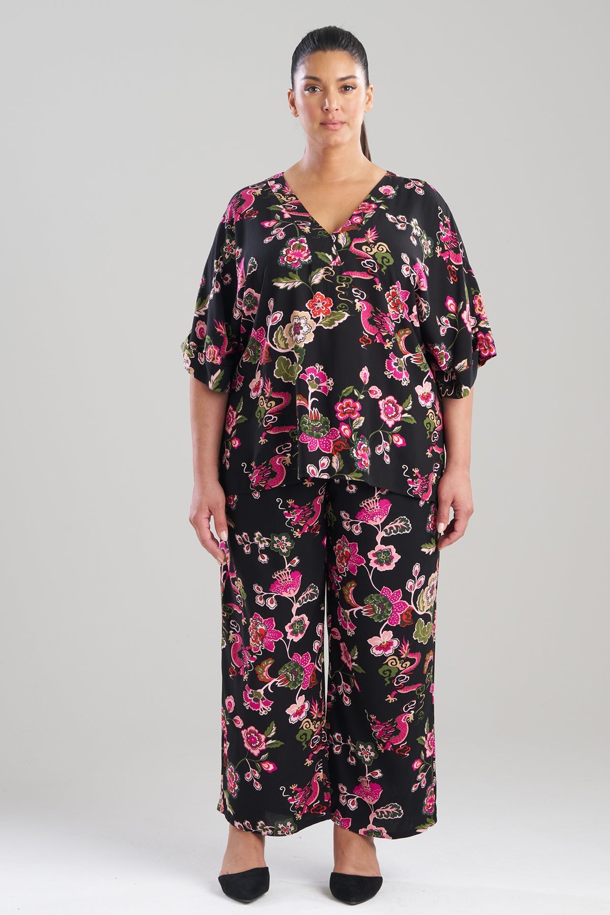 Natori Fleur Dragon Printed Challis PJ Set