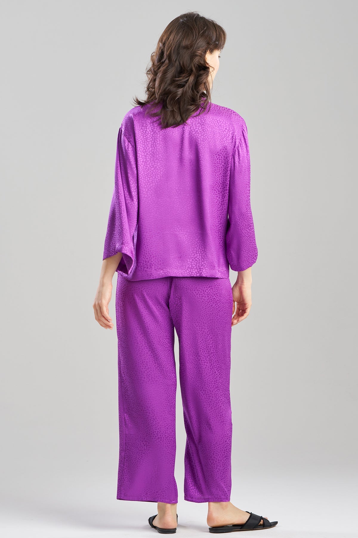Natori Wilderness Satin Jacquard Button Down PJ Set
