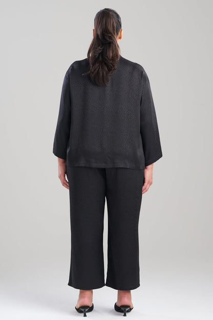Natori Wilderness Satin Jacquard Button Down PJ Set