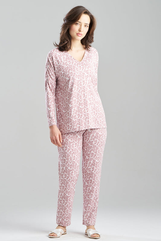 Natori Wild Instinct Printed Brushed Knit PJ Set