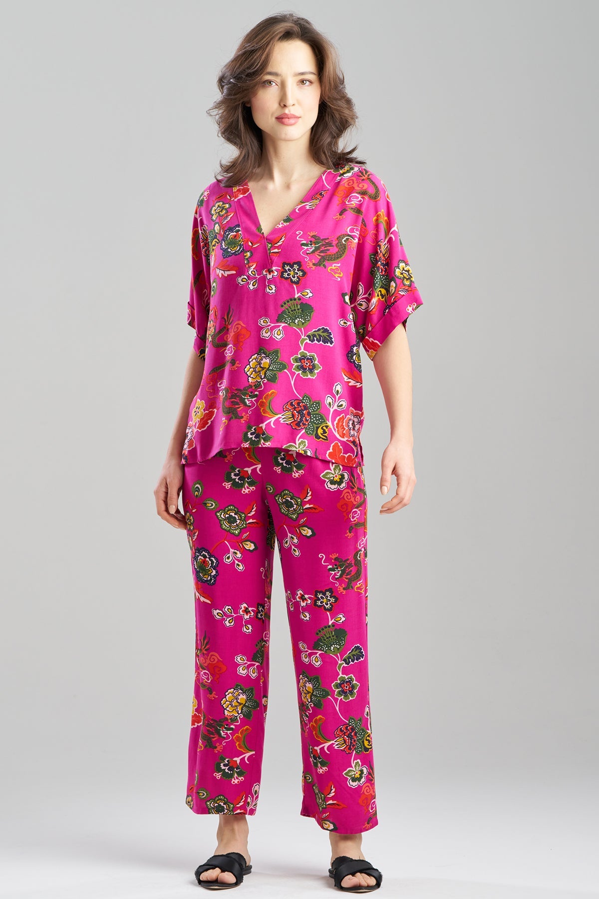 Natori Fleur Dragon Printed Challis PJ Set