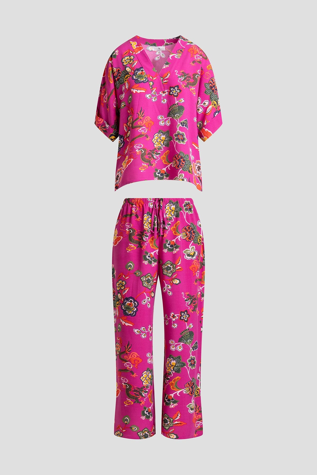 Natori Fleur Dragon Printed Challis PJ Set