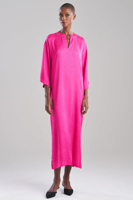 Natori Wilderness Satin Jacquard Caftan