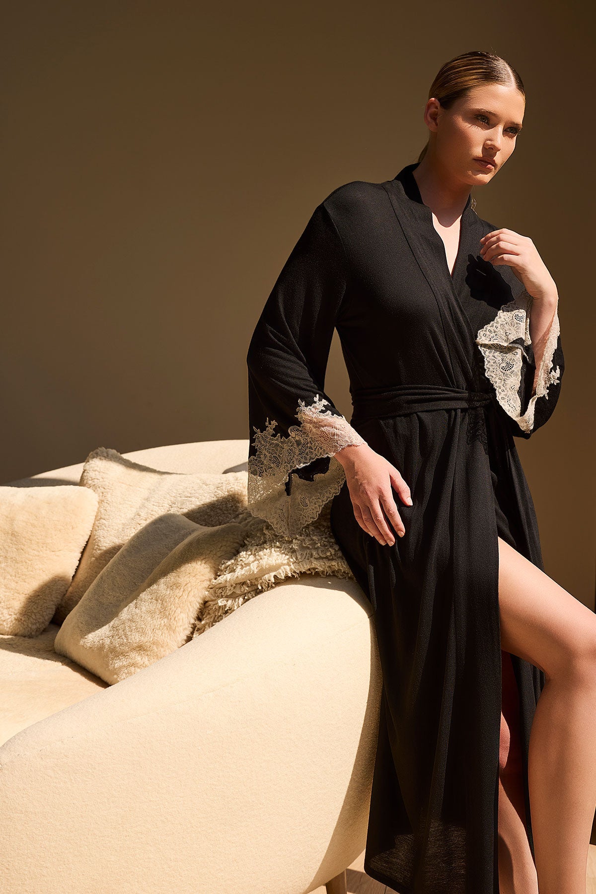 Natori Buy Luxe Shangri-la TENCEL™ Robe in Black Online