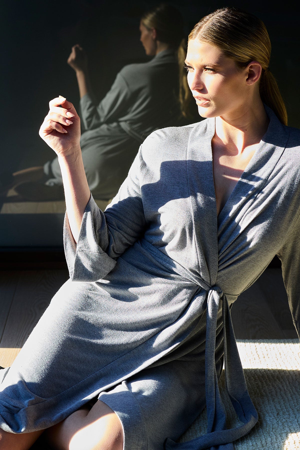 Natori Buy Shangri-La TENCEL™ Robe in Heather Gray Online