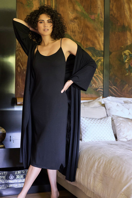 Natori Buy Shangri-La TENCEL™ Robe in Black Online