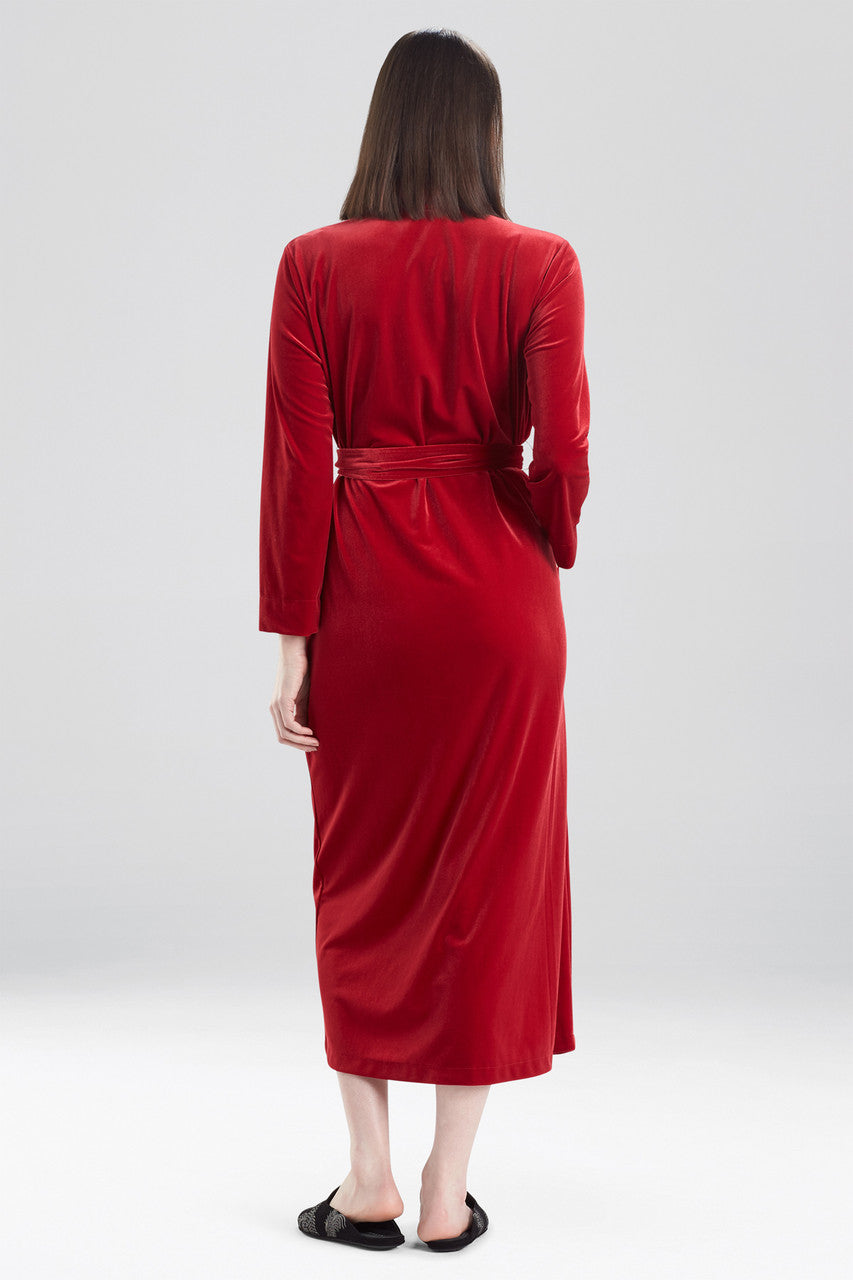 Natori Buy Natalie Velvet Robe in Brocade Red Online