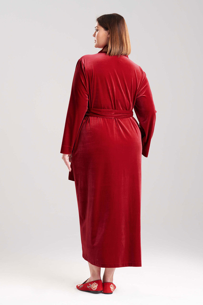 Natori Buy Natalie Velvet Robe in Brocade Red Online