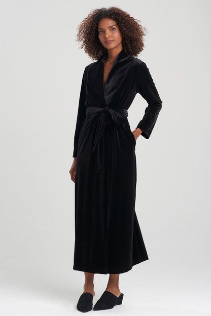 Natori Buy Natalie Velvet Robe in Black Online