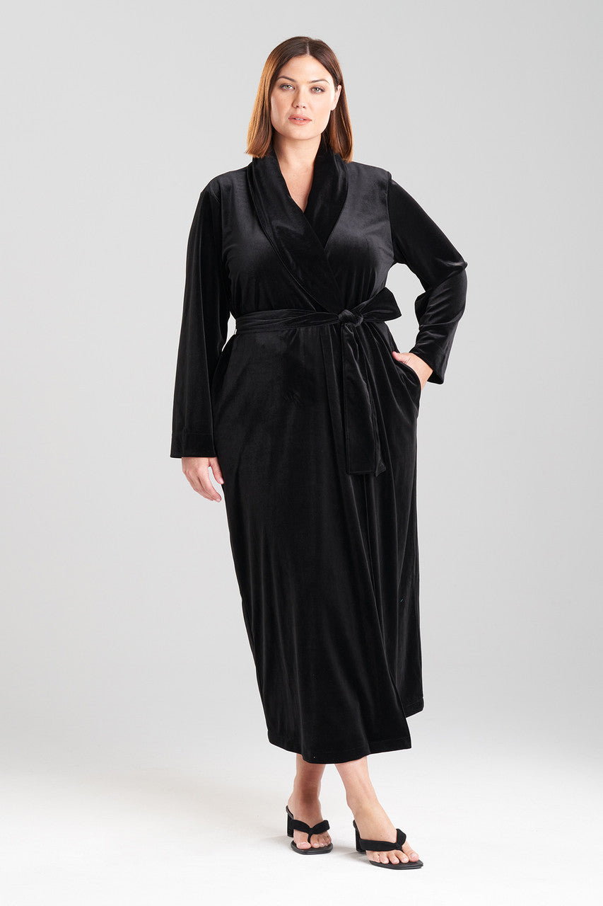 Natori Buy Natalie Velvet Robe in Black Online