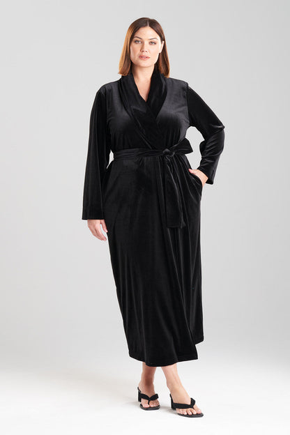 Natori Buy Natalie Velvet Robe in Black Online