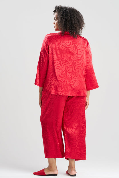 Natori Scroll Satin Jacquard Long Sleeve PJ