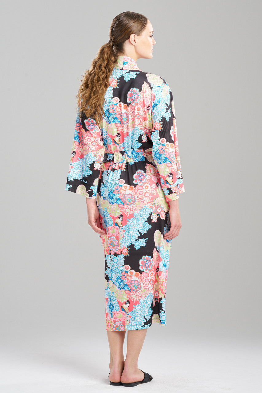 Natori Buy Geisha Garden Knit Robe in Black Multi Online