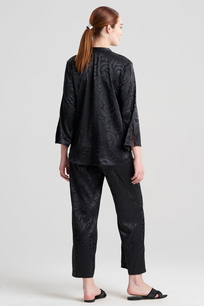 Natori Scroll Satin Jacquard Long Sleeve PJ