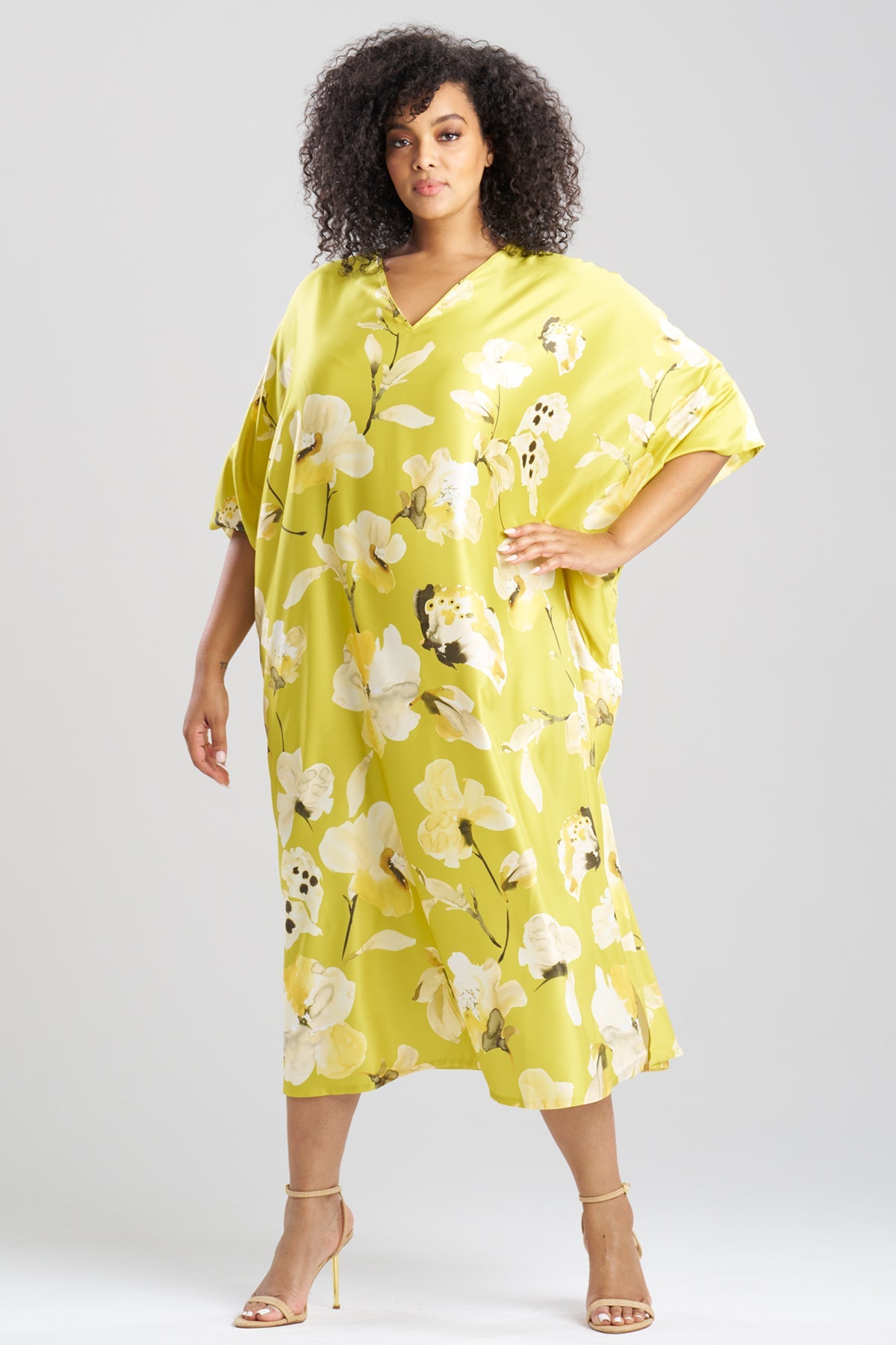Natori Aurelia Charmeuse V-Neck Caftan