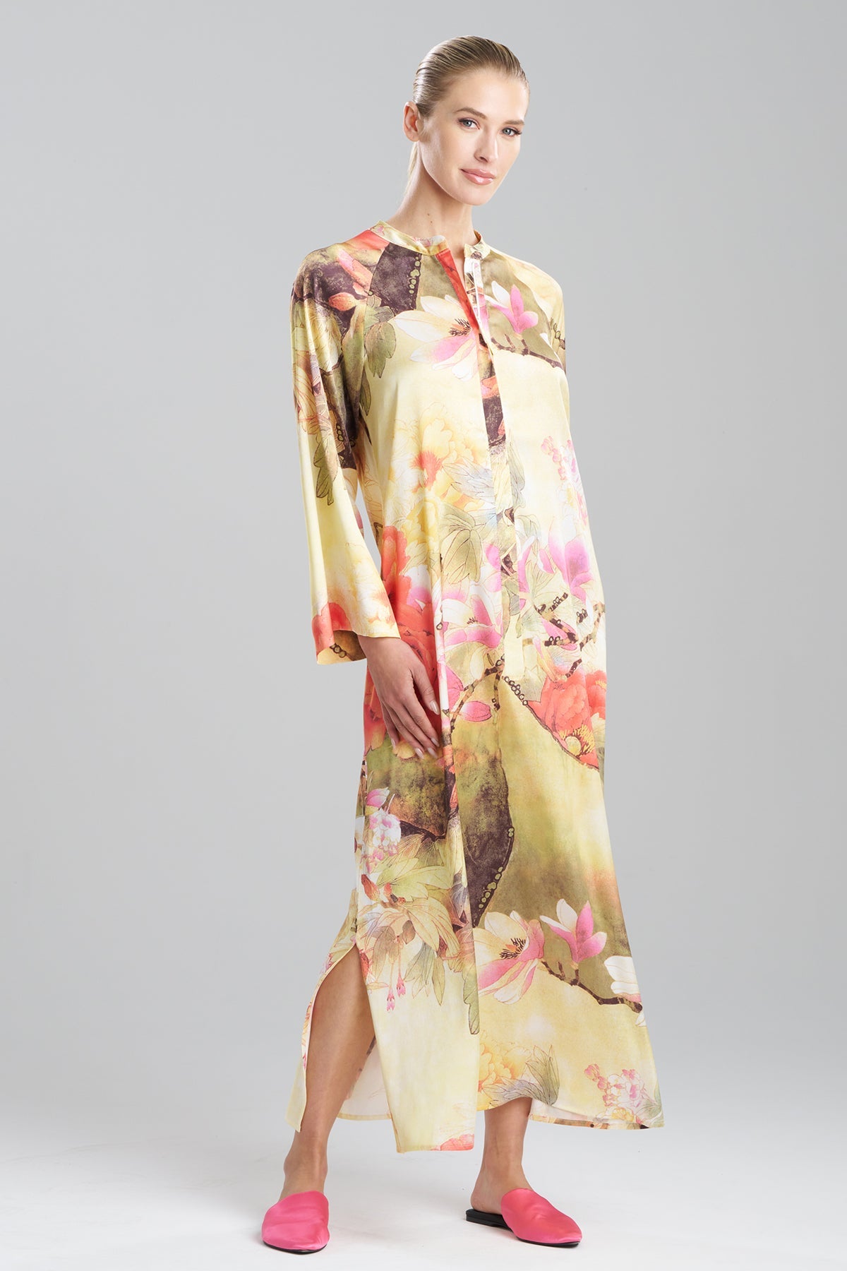 Natori Floral Garden Zip Caftan
