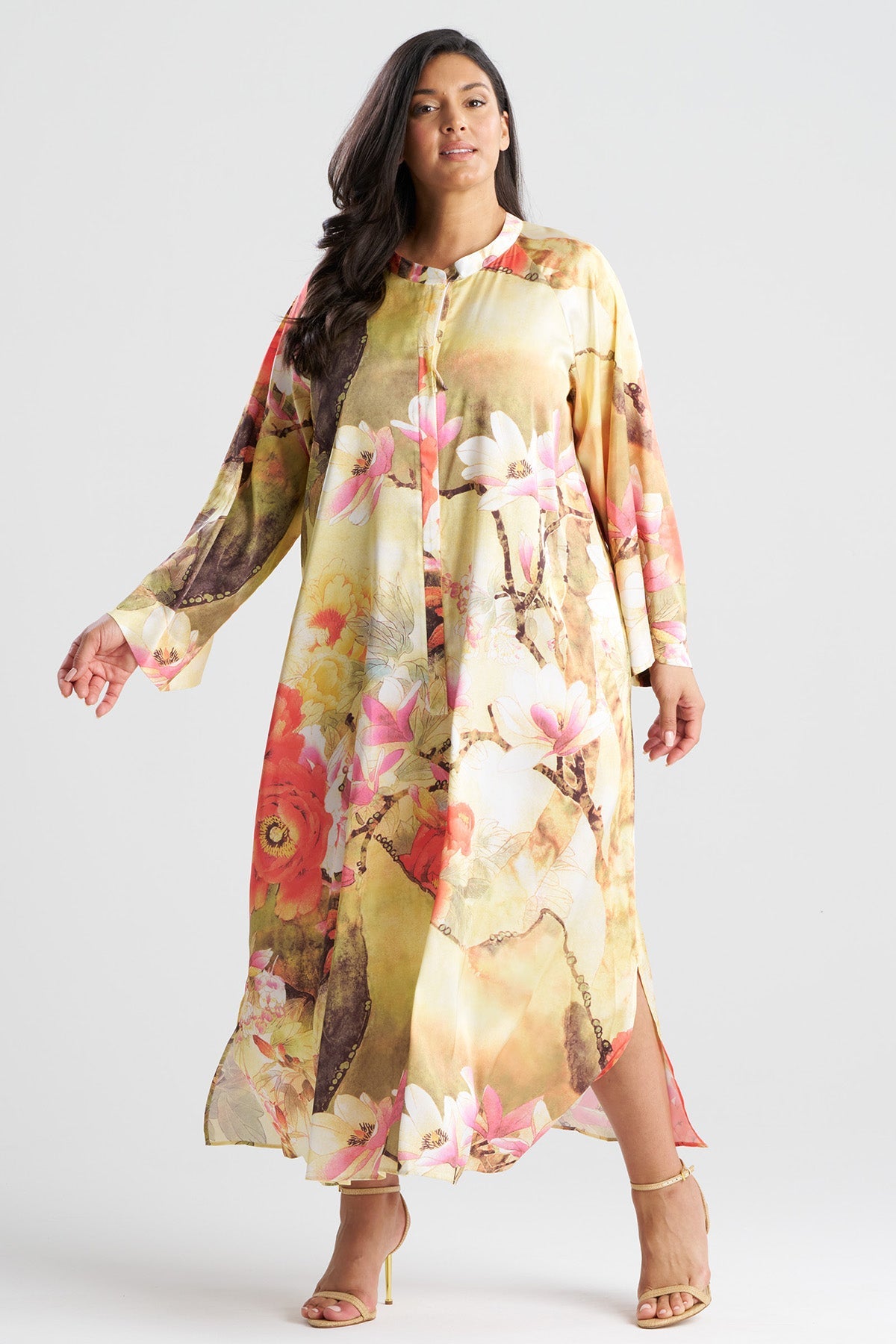 Natori Floral Garden Zip Caftan