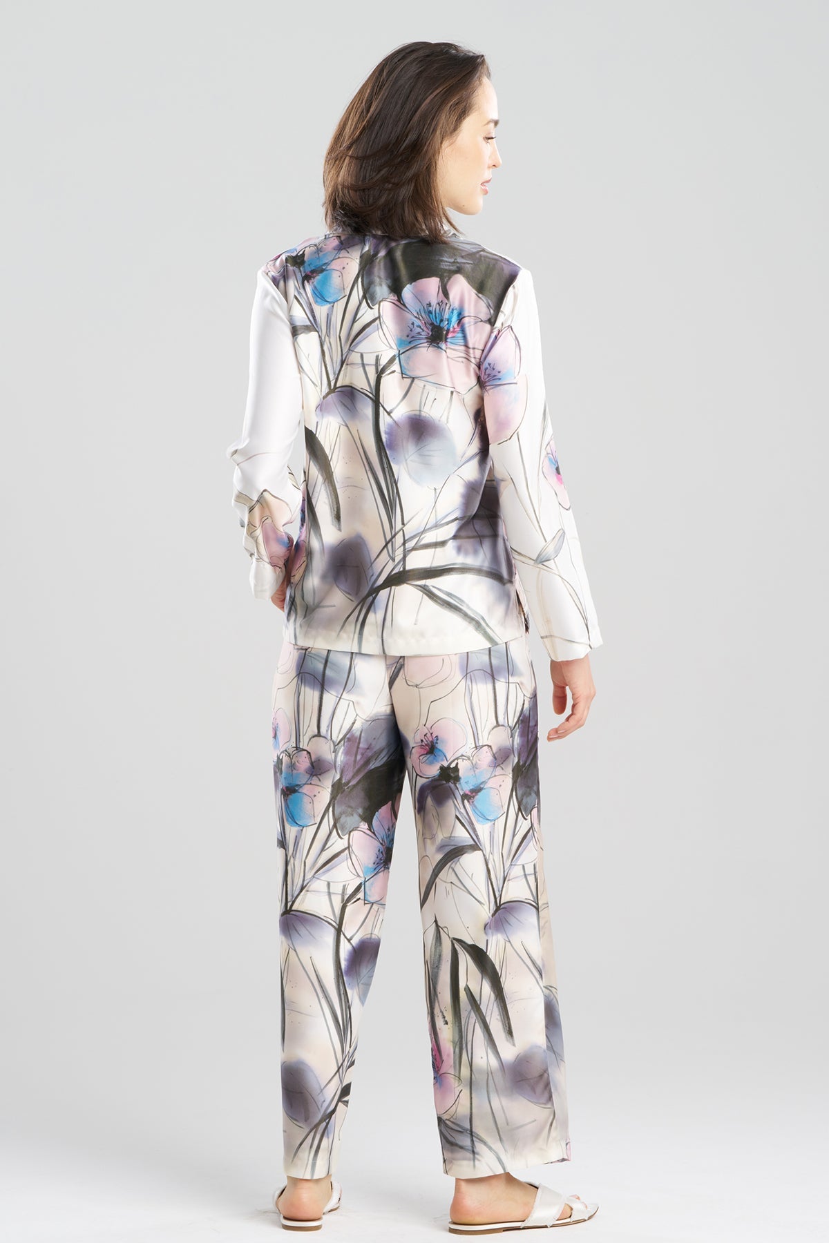 Natori Hiyaku Printed Charmeuse Notch PJ