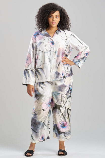 Natori Hiyaku Printed Charmeuse Notch PJ