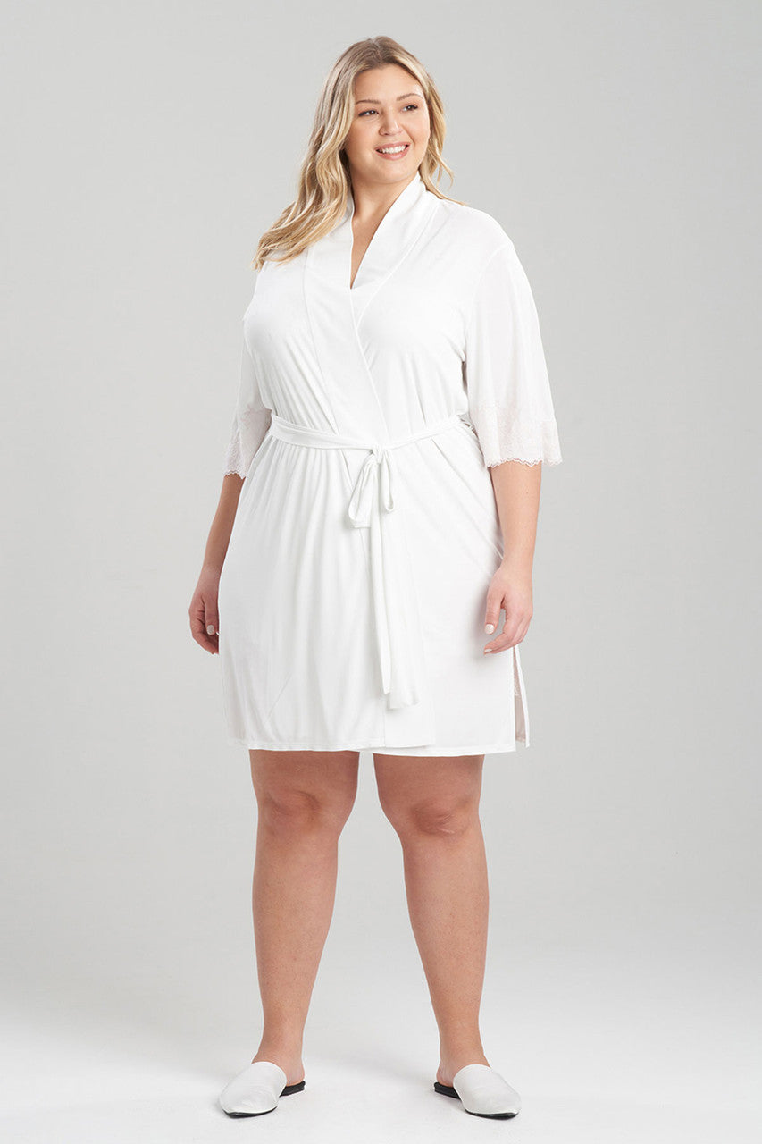 Natori Buy Enchant Wrap With Lace in Ivory/Shell Pink Online