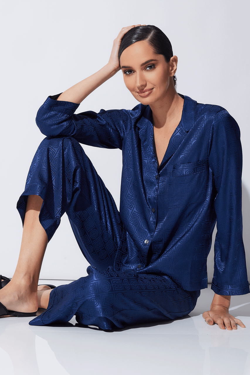 Natori Buy Infinity Jacquard PJ in Midnight Heather Navy Online