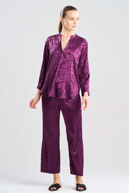 Natori Scroll Satin Jacquard Long Sleeve PJ