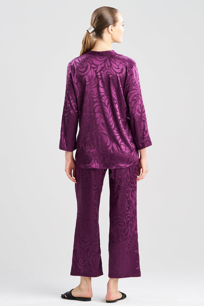 Natori Scroll Satin Jacquard Long Sleeve PJ