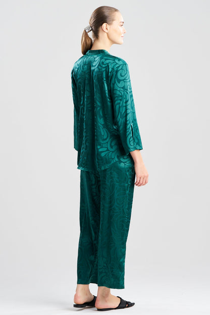 Natori Scroll Satin Jacquard Long Sleeve PJ
