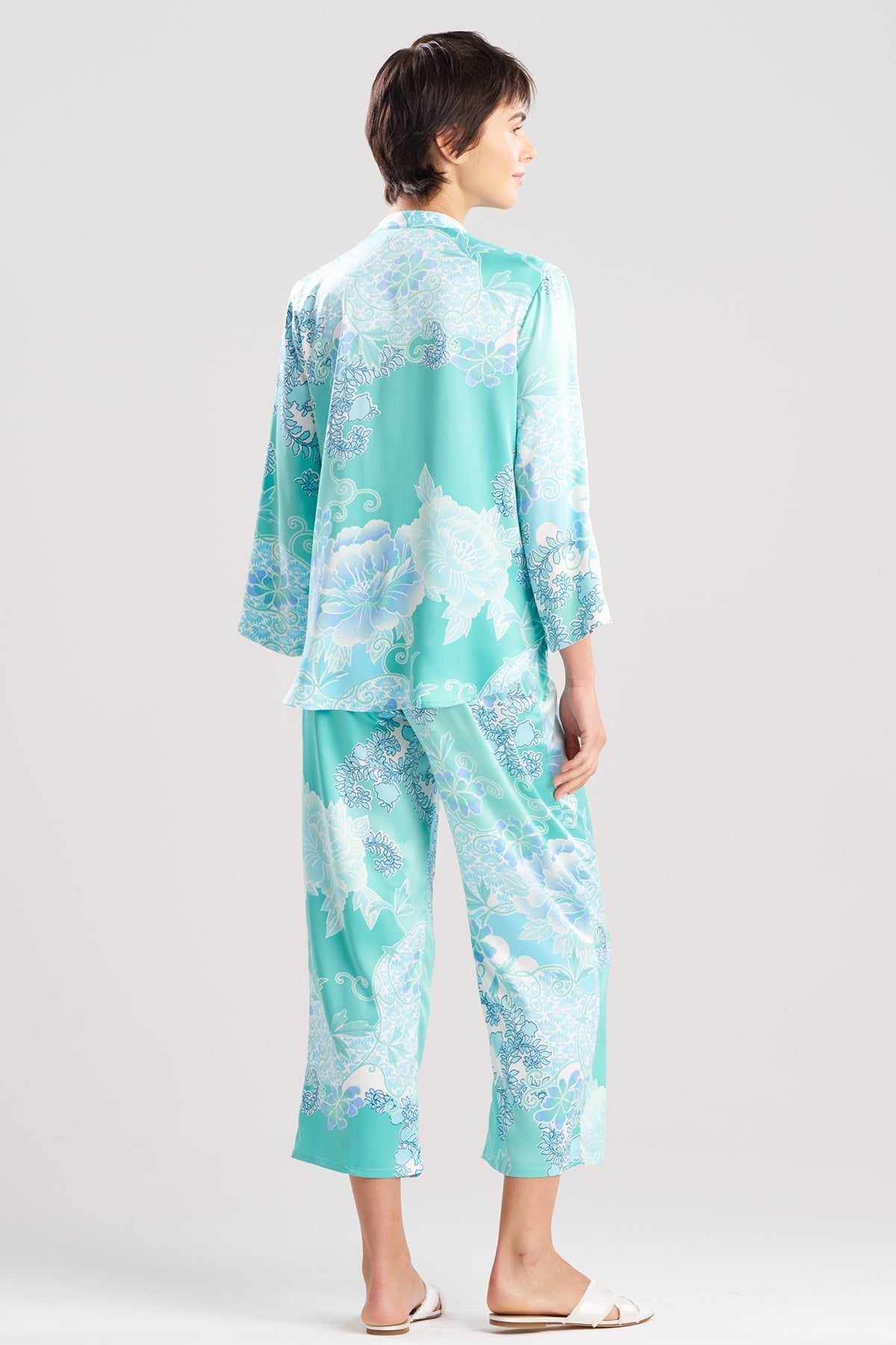 Natori Flourish Printed Satin Mandarin PJ