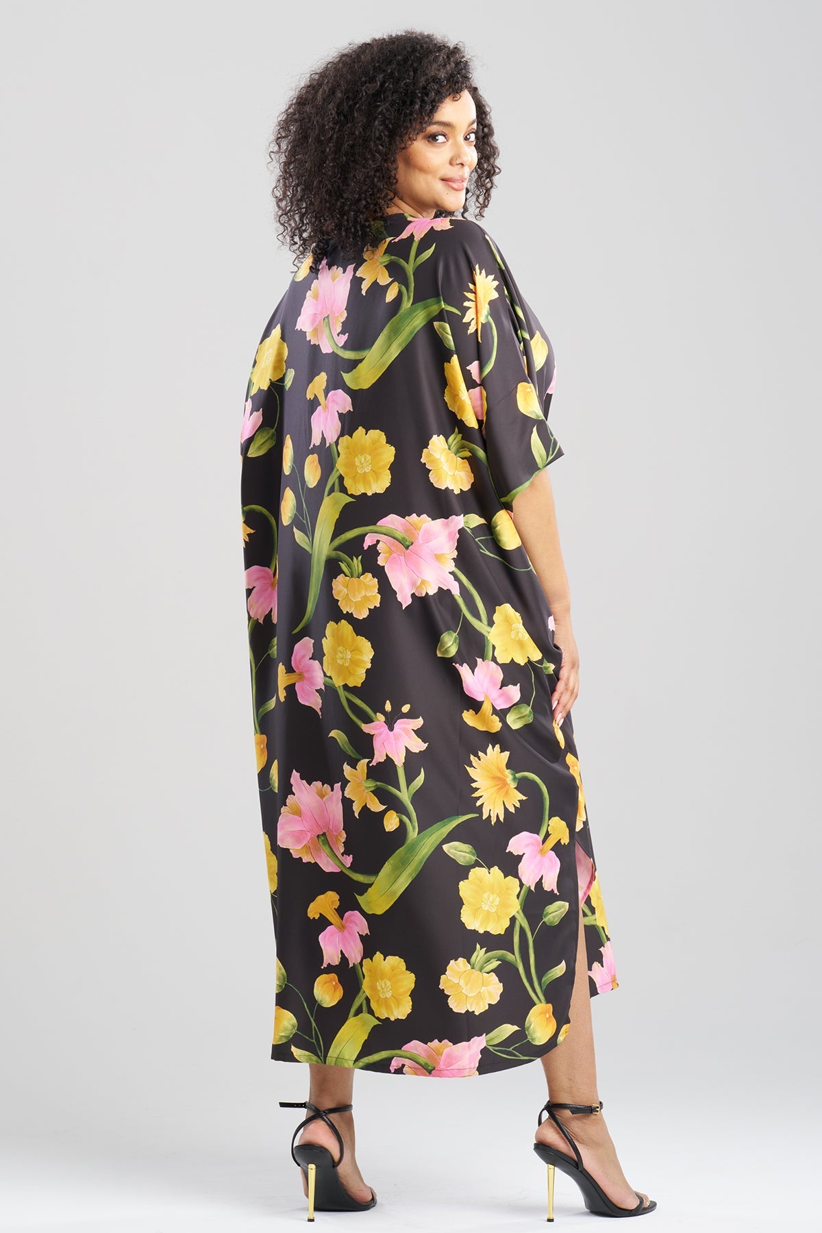 Natori Solene Matte Charmeuse Zip Caftan