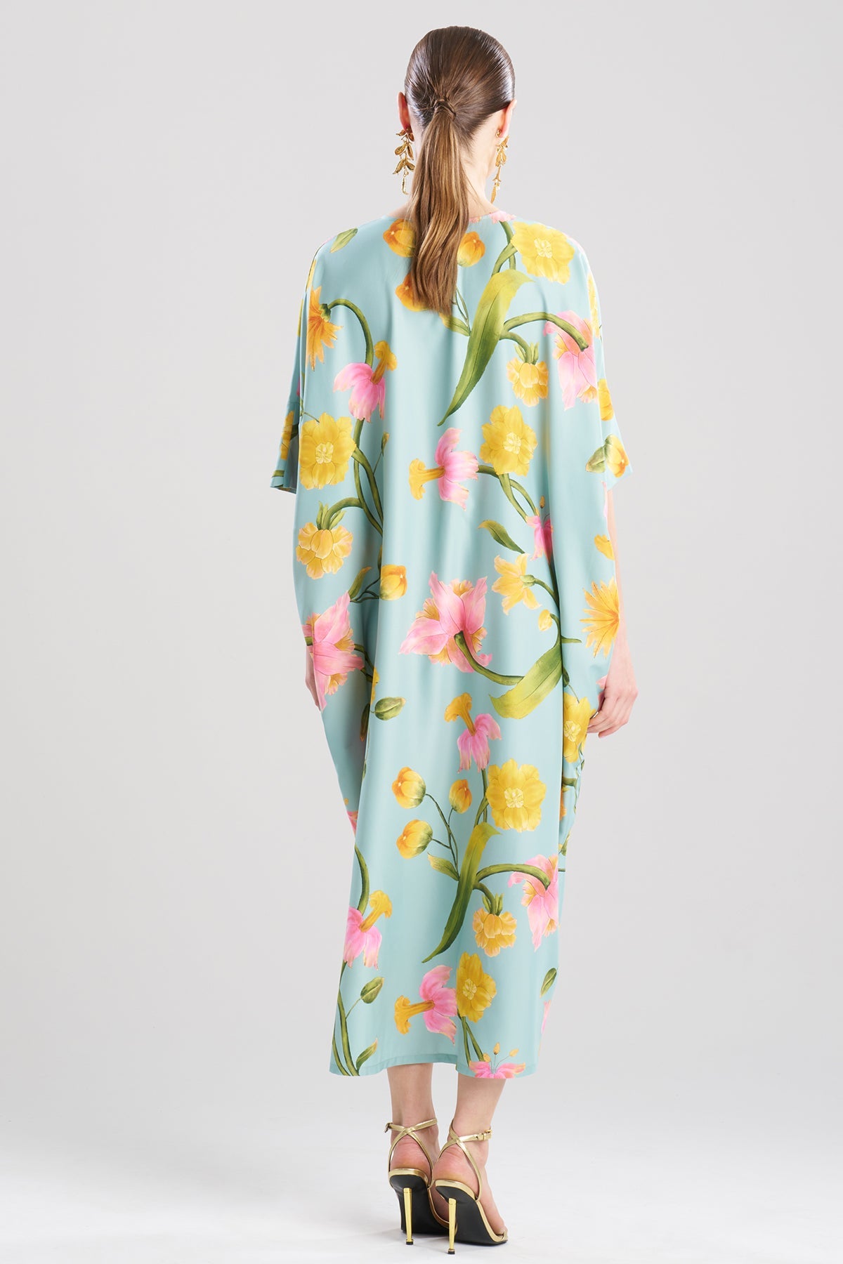 Natori Solene Matte Charmeuse Zip Caftan