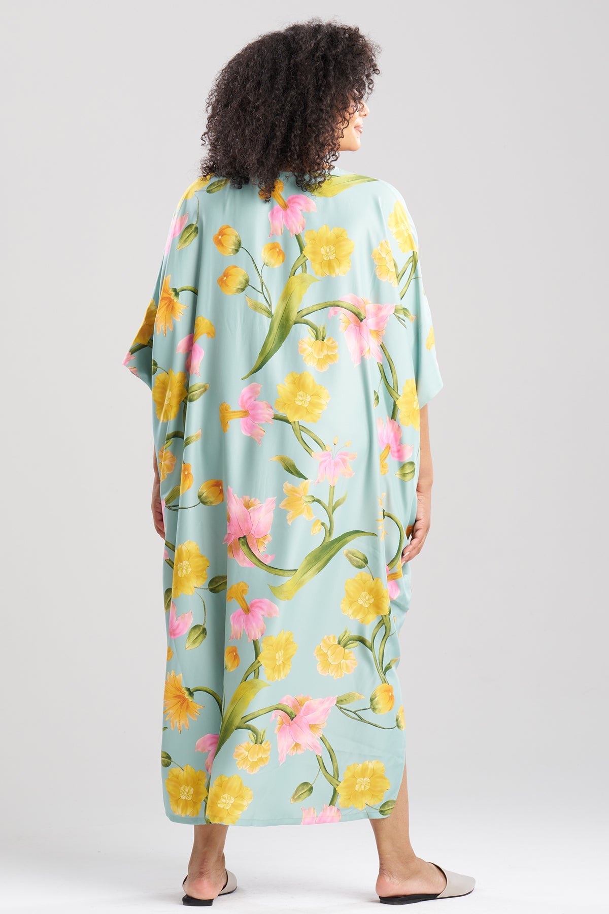 Natori Solene Matte Charmeuse Zip Caftan
