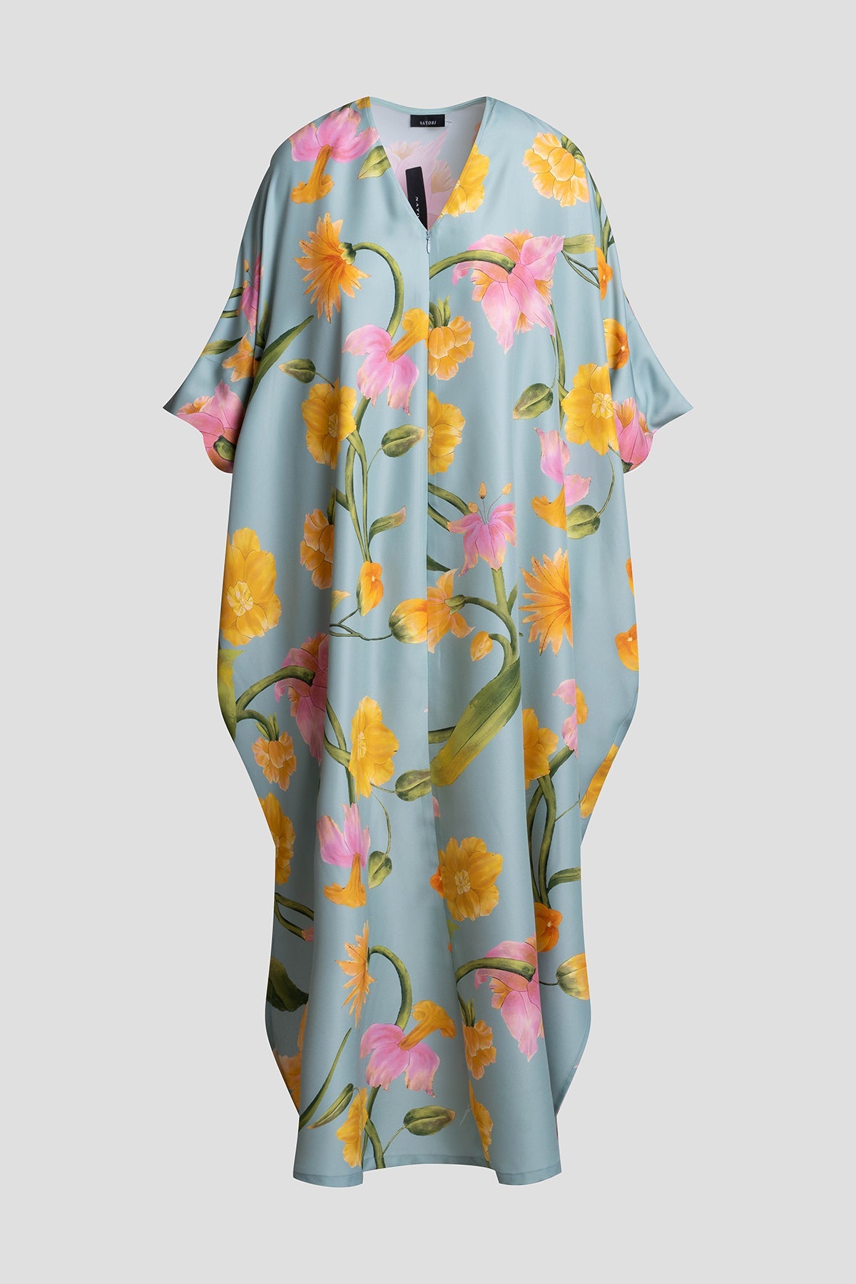 Natori Solene Matte Charmeuse Zip Caftan