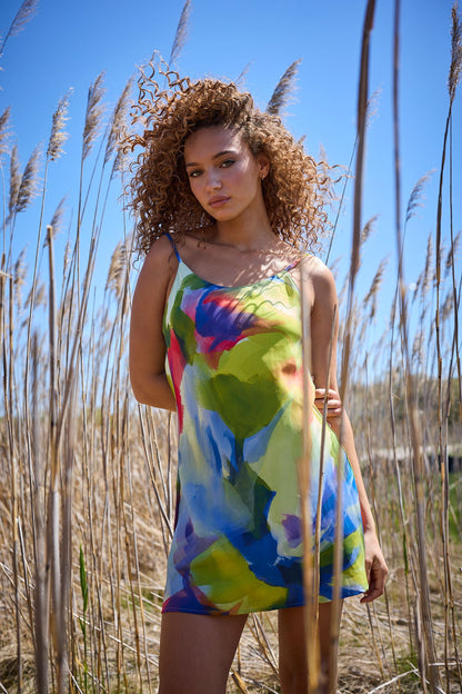 Natori Kumo Printed Stretch Satin Chemise
