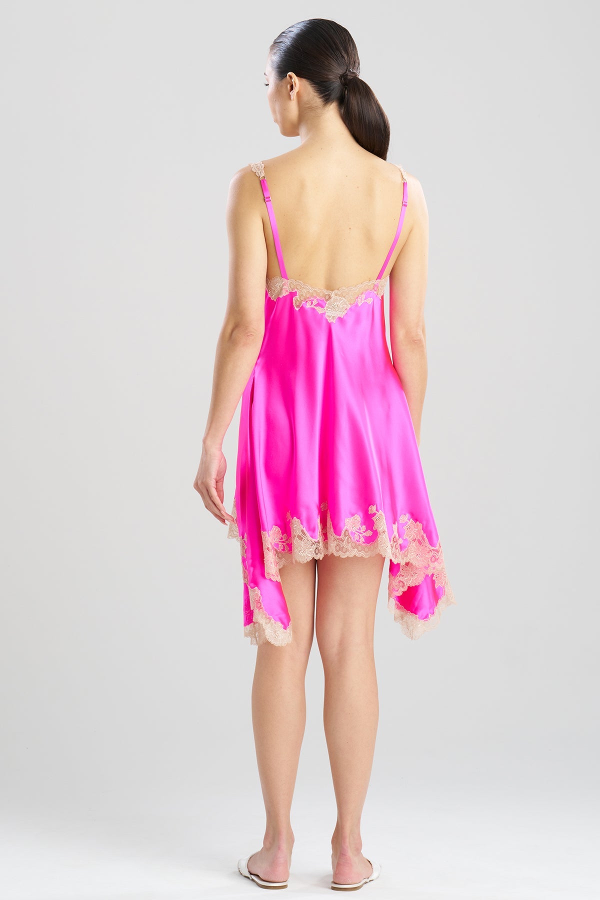 Natori Lolita Lace V-Neck Silk Chemise