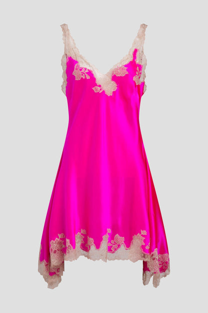 Natori Lolita Lace V-Neck Silk Chemise