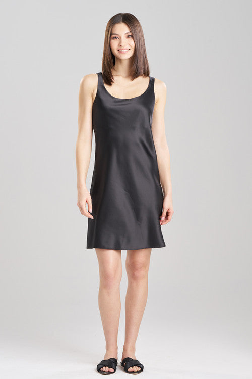 Natori Buy Glamour Slit Chemise in Black Online